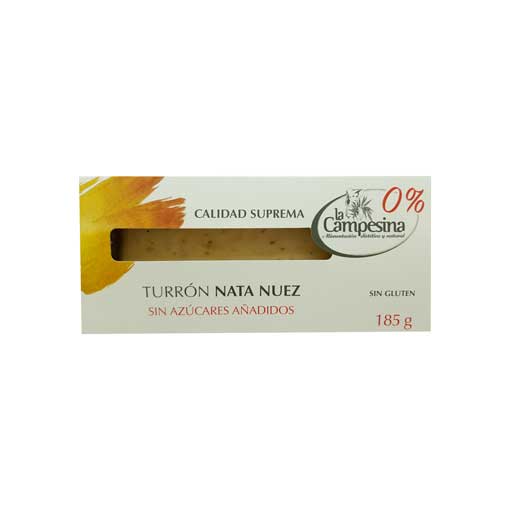 navidad TURRON DE NATA NUECES S/AZUCAR 185GR