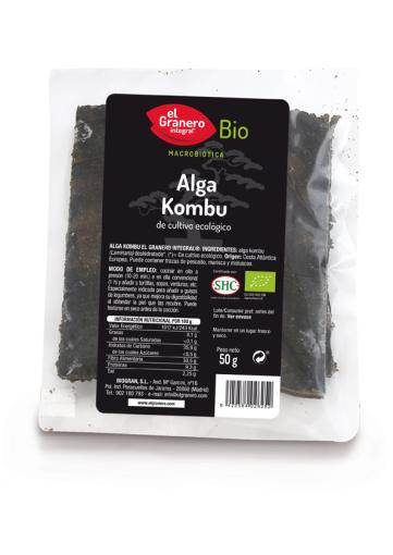 comida macrobiótica ALGA KOMBU BIO, 50 g