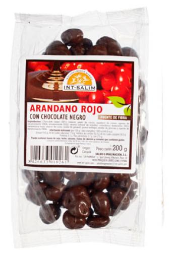 aperitivos y frutos secos ARANDANO ROJO CON CHOCOLATE200 GR,
