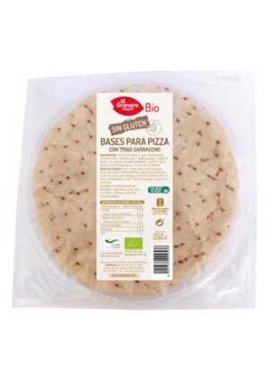 arroz y pasta BASES DE PIZZA CON TRIGO SARRACENO SIN GLUTEN BIO, 2 UDS, 250 g