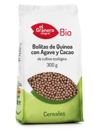 copos, mueslis y salvados BOLITAS DE QUINOA CON AGAVE Y CACAO BIO, 300 g