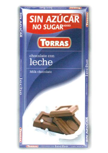repostería y chocolates CHOCOLATE CON LECHE SIN AZÚCAR, 75 g