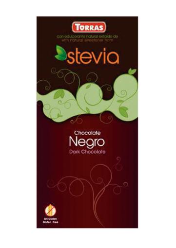 repostería y chocolates CHOCOLATE NEGRO 60% CACAO CON STEVIA, S/GLU, VEG, 100 g