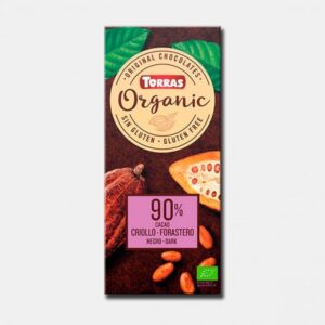 repostería y chocolates CHOCOLATE NEGRO 90% CACAO CRIOLLO BIO, S/GLU, 100G