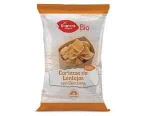aperitivos y frutos secos CORTEZAS DE LENTEJAS CON CÚRCUMA BIO, 65 g