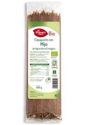 arroz y pasta ESPAGUETIS CON MIJO BIO, 500 g