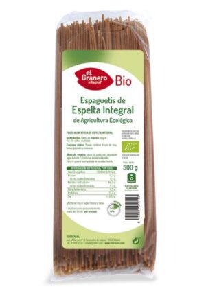 arroz y pasta ESPAGUETIS DE TRIGO ESPELTA INTEGRAL BIO, 500 g
