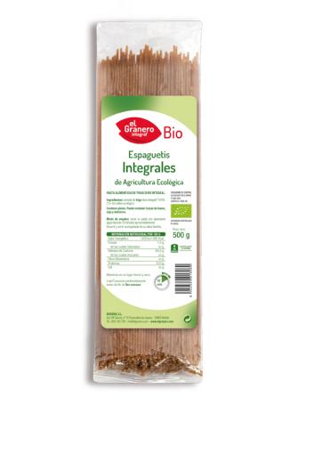 arroz y pasta ESPAGUETIS INTEGRALES BIO, 500 g
