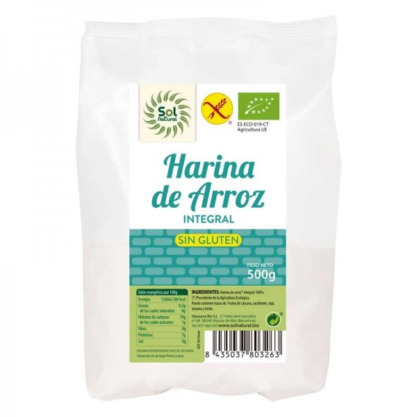 harinas y sémolas HARINA DE ARROZ INTEGRAL S/GLUTEN 500G