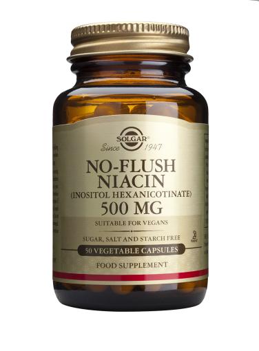 vitaminas NIACINA (vitamina B3) NO RUBORIZANTE 500 mg 50 Cápsulas Vegetales.