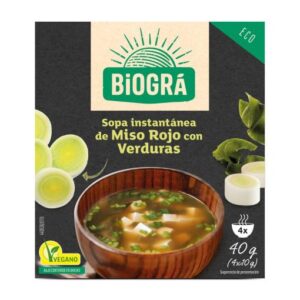 comida macrobiótica Sopa Miso Rojo con Verduras 4x10 grs Bio