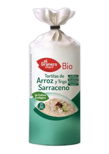 aperitivos y frutos secos TORTITAS DE ARROZ Y TRIGO SARRACENO SIN GLUTEN BIO, 115 g
