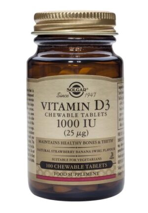vitaminas VITAMINA D3 1000 UI (25 mcg.)(Colecalciferol)100 Comp masticables.