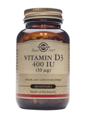 vitaminas VITAMINA D3 400 UI (10mcg.)100 Caps. (Colecalciferol). Cápsulas Blandas.