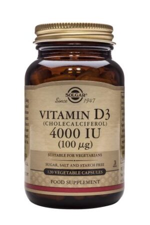 vitaminas VITAMINA D3 4000 UI (100 mcg.) (Colecalciferol).120 Cápsulas Vegetales.