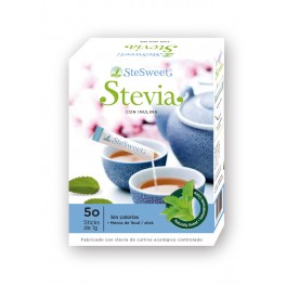 azucar y endulzantes STEVIA CON INULINA STICKS, 50 x 1 g