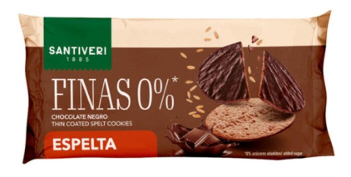 repostería y chocolates GALLETAS FINAS ESPELTA 0% BAÑADAS CHOCO NEGRO 88GR
