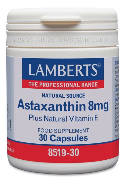 aminoácidos ASTAXANTINA 8 MG CON VITAMINA E 30 CAPSULAS