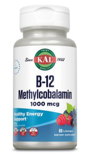 vitaminas B12 METHYLCOBALAMIN 1000MCG 60 COMPRIMIDOS LOZENGES SABOR BAYAS