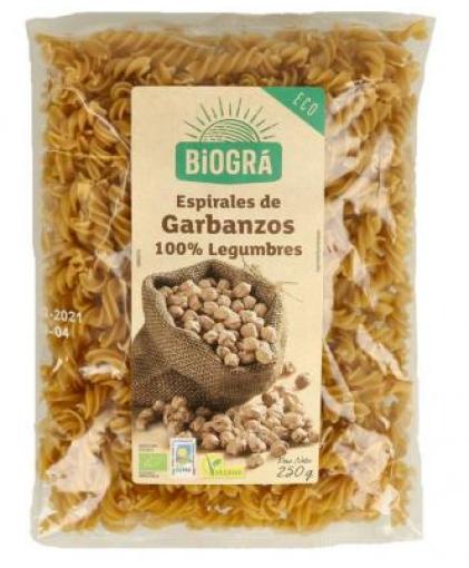 arroz y pasta ESPIRALES DE GARBANZOS ECO 250 GR