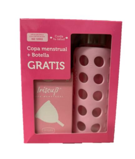 higiene intima PACK IRISCUP COPA MENSTRUAL TRANSPARENTE L + BOTELLA GRATIS