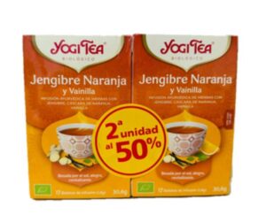 plantas en filtro YOGI TEA JENGIBRE NARANJA Y VAINILLA 2ªUD AL 50% 2X17 BOLSITAS