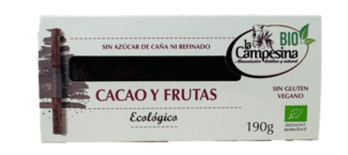 navidad TURRON CACAO Y FRUTAS 190GR ECO S /A S/G