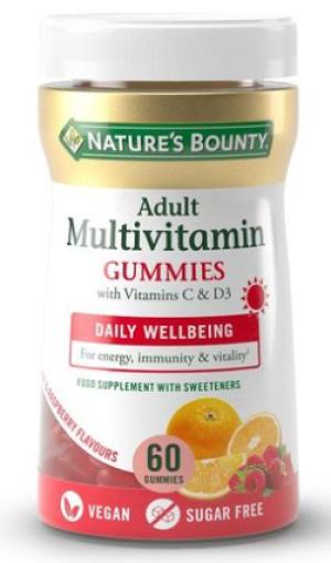 vitaminas MULTIVITAMIN ADULTOS SABOR NARANJA-FRESA 60 GUMMIES