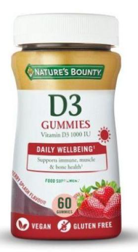 vitaminas VITAMINA D3 1000IU SABOR A MORANGO 60 GUMMIES