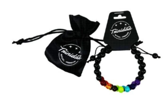 bisuteria PULSERA DOBLE ONIX NEGRO 7 CHAKRAS BOLA 8 MM.