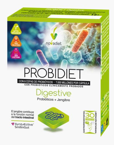Caja de Probidiet Digestive de Novadiet – Complemento probiótico digestivo en Okira