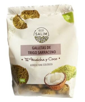 repostería y chocolates GALLETAS TRIGO SARRACENO TE MATCHA Y COCO BIO 130 GR