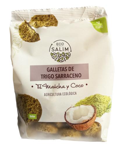 repostería y chocolates GALLETAS TRIGO SARRACENO TE MATCHA Y COCO BIO 130 GR