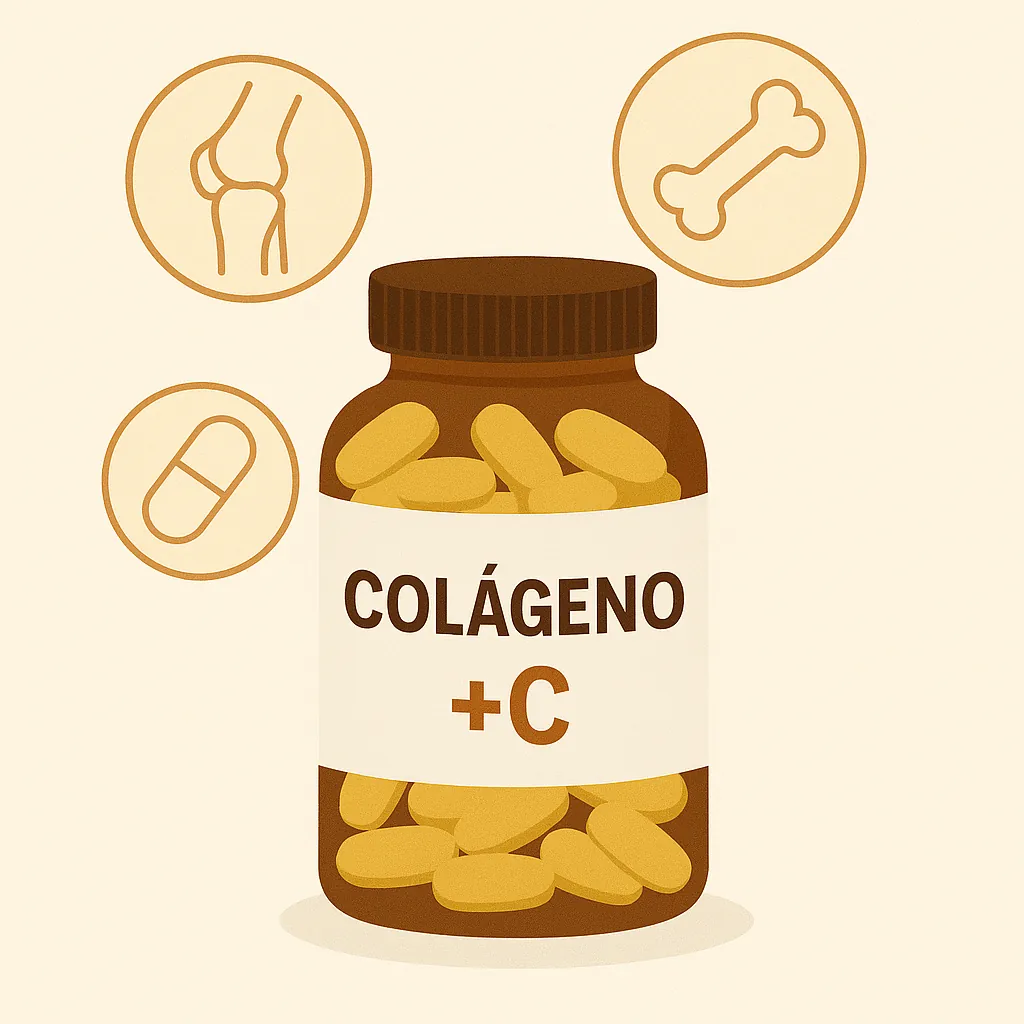 Suplemento de colágeno en cápsulas para fortalecer articulaciones y huesos