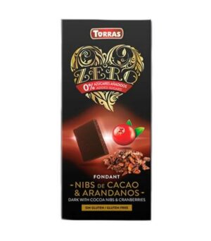 repostería y chocolates CHOCOLATE NEGRO ZERO NIBS CACAO Y ARANDANO