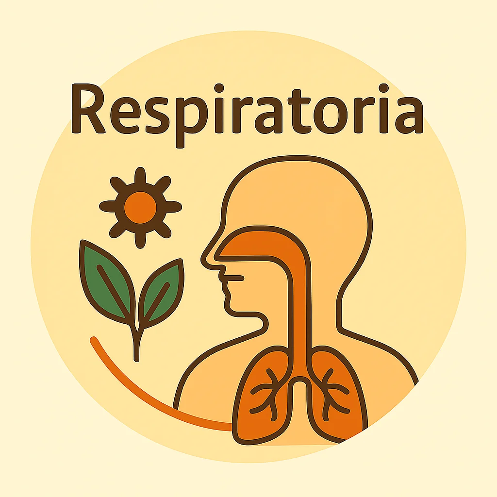 Ilustración de vías respiratorias limpias con elementos naturales para aliviar la alergia
