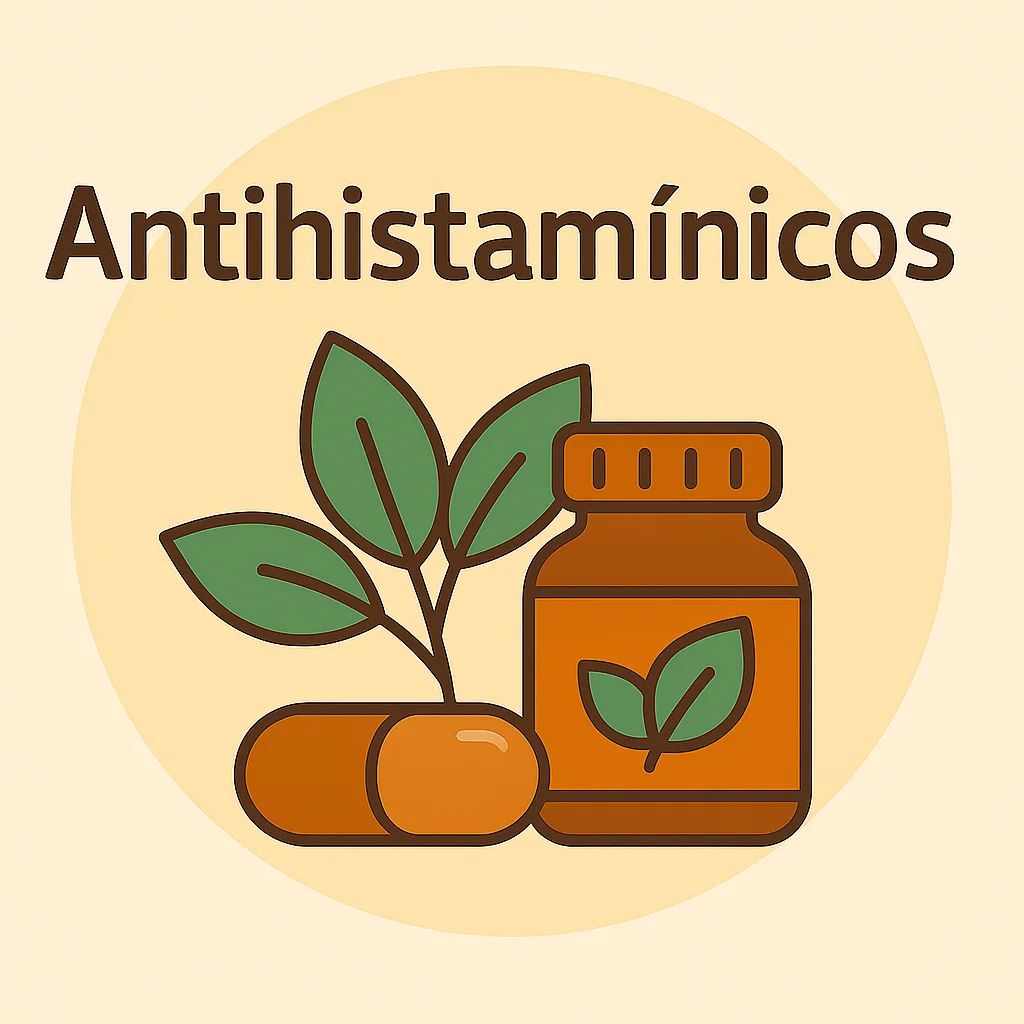 Cápsulas y hojas que representan antihistamínicos naturales para la alergia