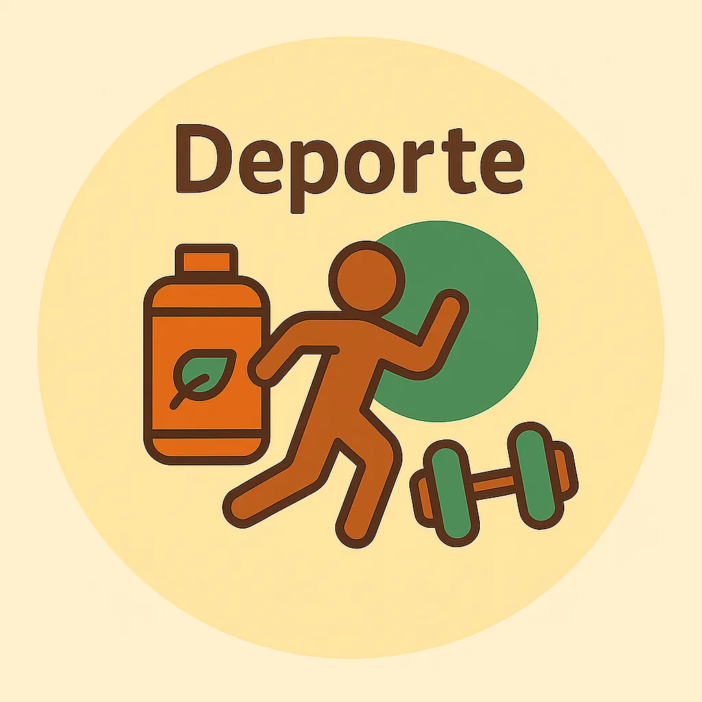 : Ilustración circular estilo Okira , persona corriendo y suplemento deportivo