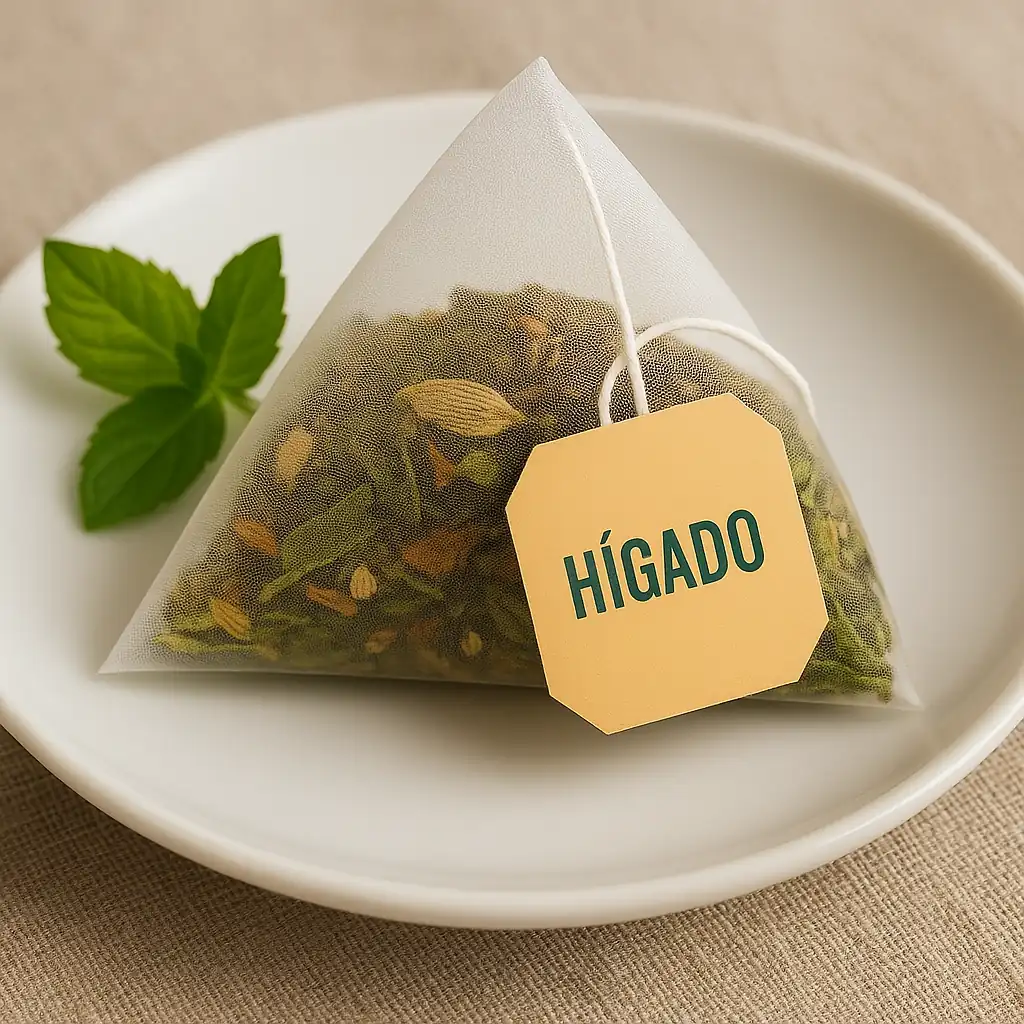 Infusión natural en filtro para el hígado con plantas depurativas y digestivas