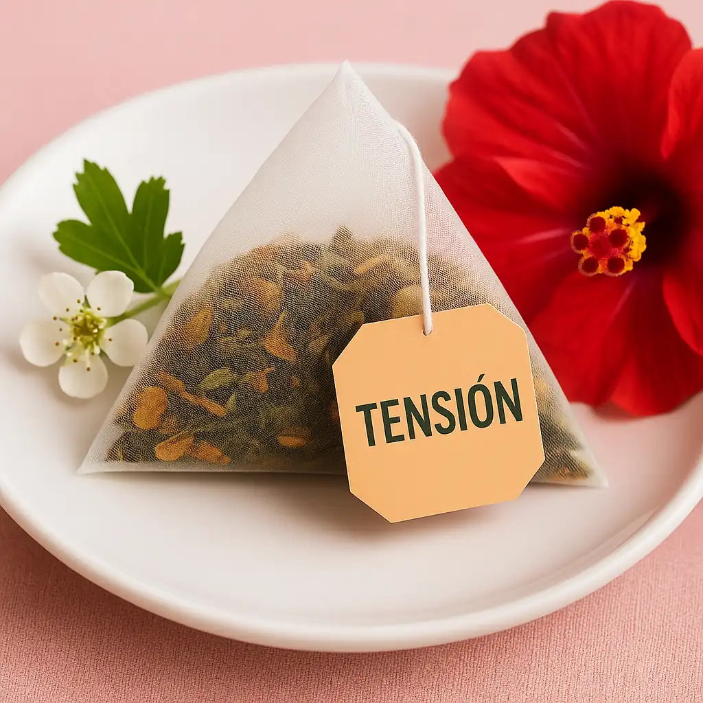 Infusión natural en filtro para la tensión arterial, con espino blanco u olivo