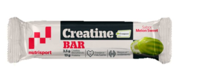Barrita NutriSport Creatine Bar Melón Sweet con 3,5 g de creatina y proteína.