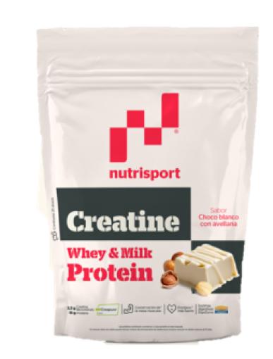 Creatina y proteína NutriSport sabor choco blanco con avellana Creapure®