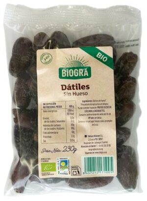 aperitivos y frutos secos DATILES SIN HUESO BIO 230GR