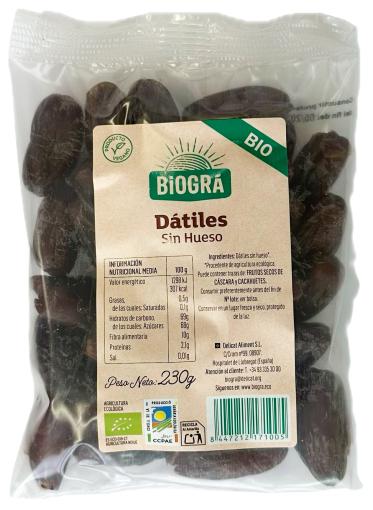 aperitivos y frutos secos DATILES SIN HUESO BIO 230GR
