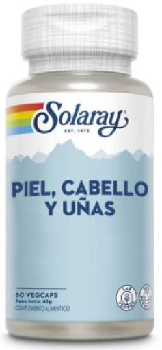 Cápsulas Solaray Piel, Cabello y Uñas para fortalecer cabello, uñas y piel.