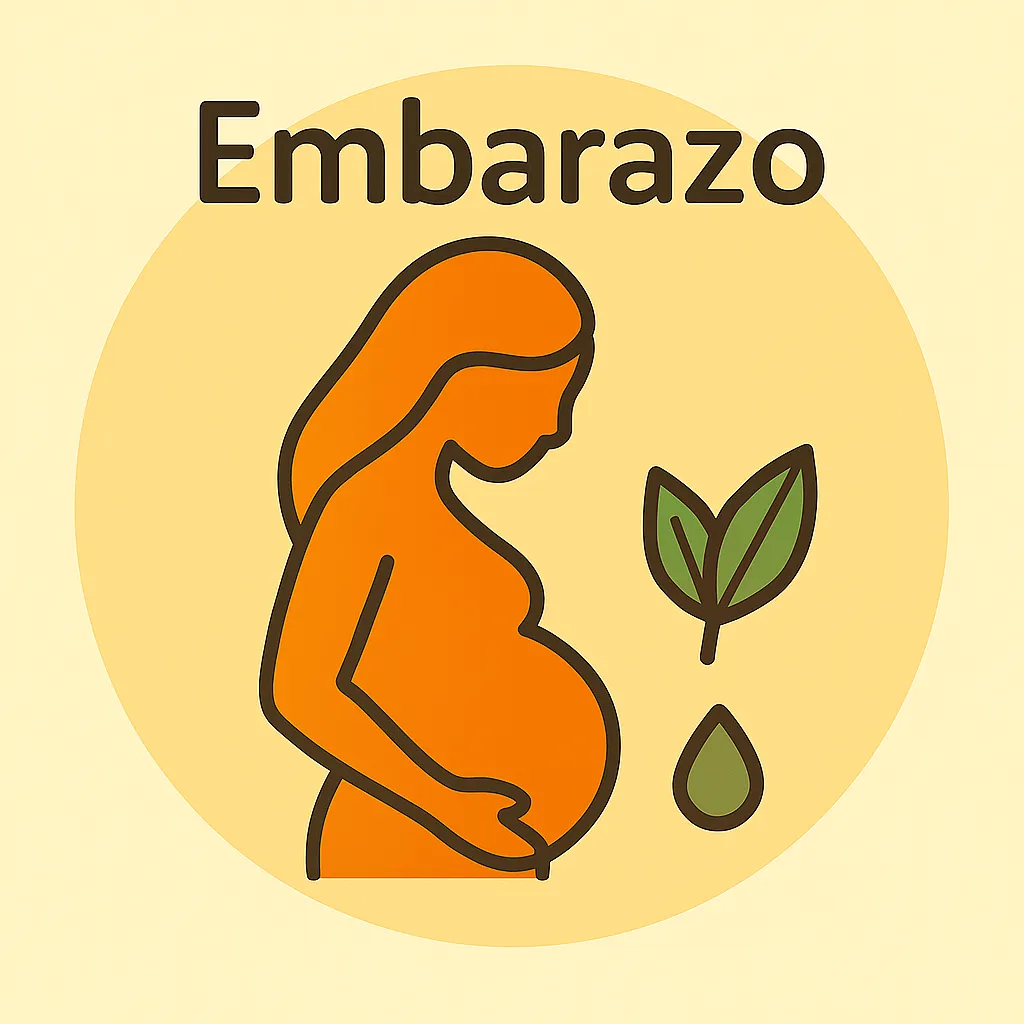 ilustración de mujer embarazada con hoja verde – suplemento natural para embarazo
