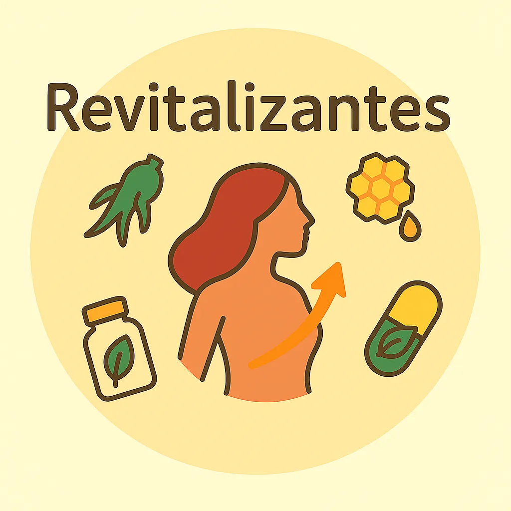 mujer con símbolo de energía y elementos naturales revitalizantes