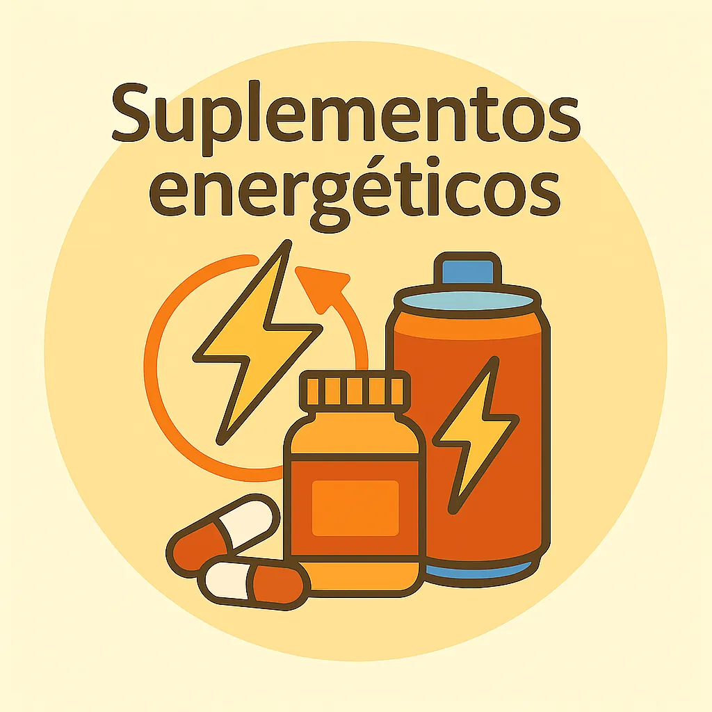 ilustración suplemento energético natural con rayo y cápsula