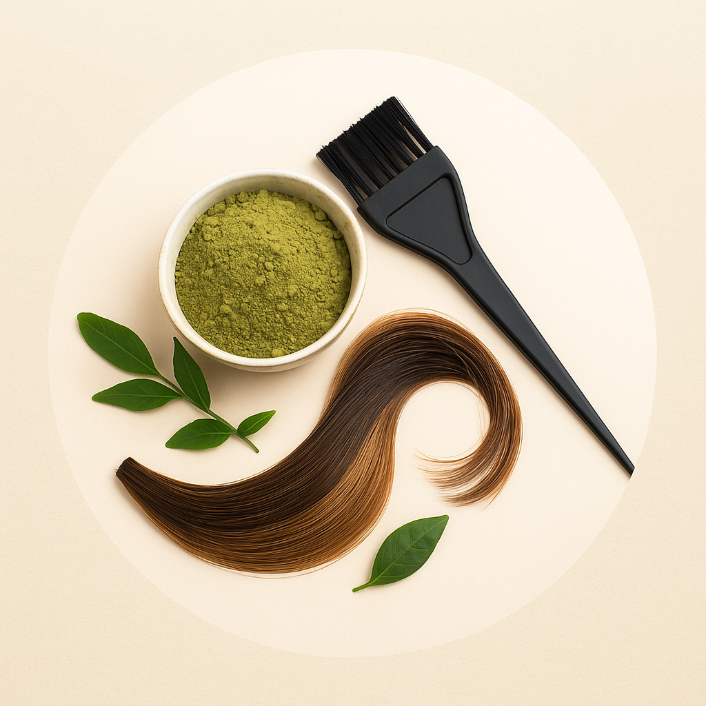 Tintes de pelo natural con henna y pincel de coloración