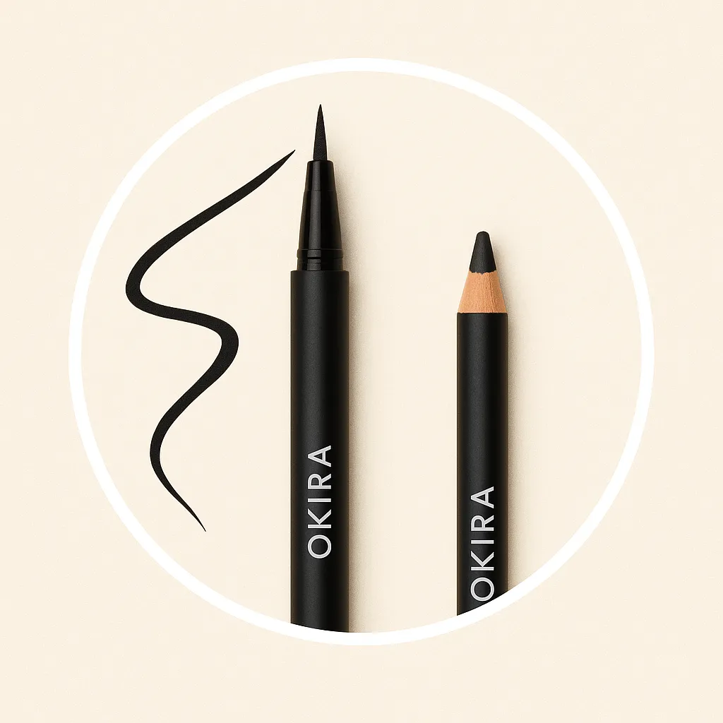 Miniatura circular de eyeliner y lápices de ojos naturales – Okira